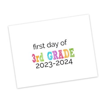 first day of 3rd grade sign