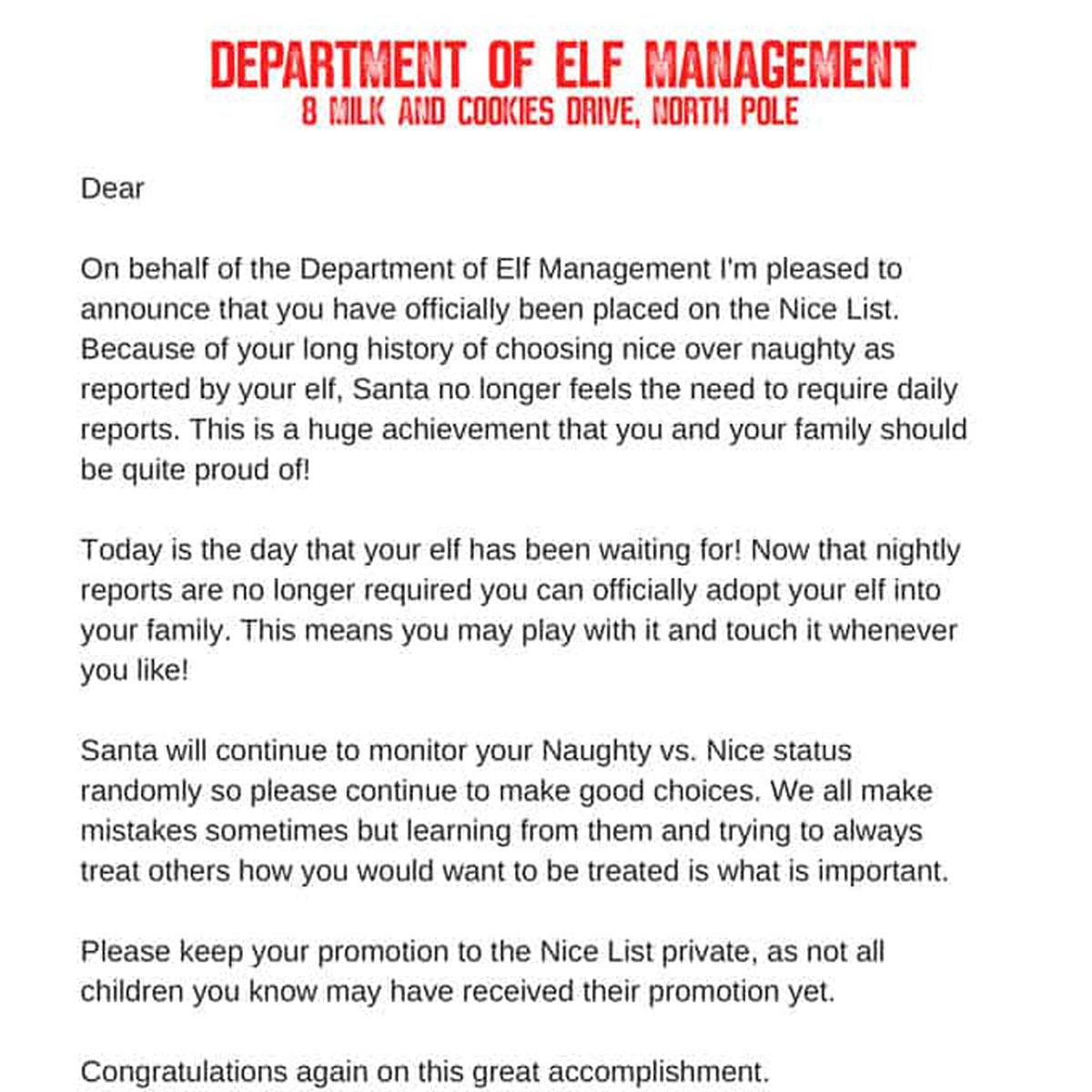 Elf On The Shelf Retirement Letter Printable Fanny Printable