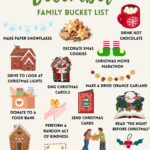 printable December bucket list with cartoon graphics