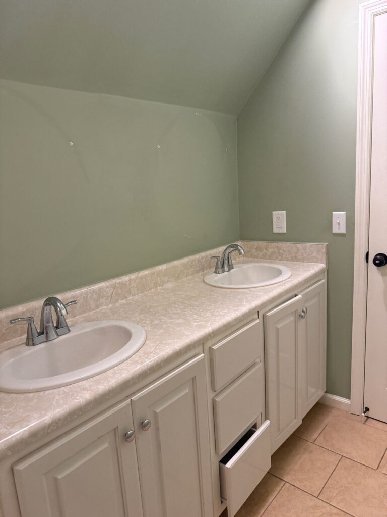 90s bathroom double vanity