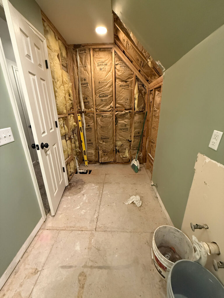 demolished bathroom