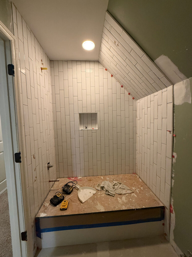 tiling bathtub shower combo