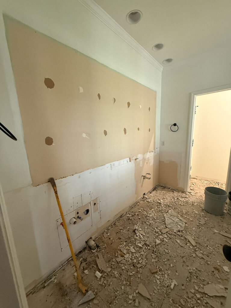 gutted bathroom