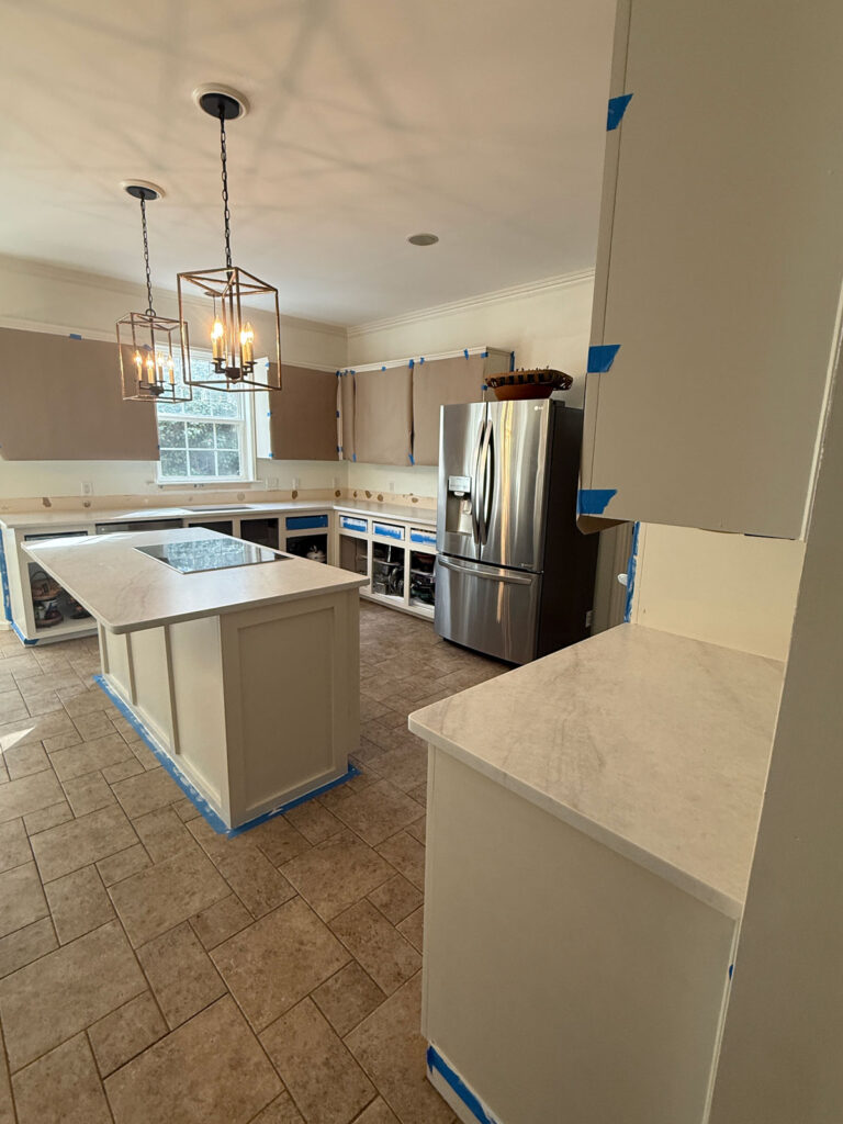 kitchen with new quartz countertops