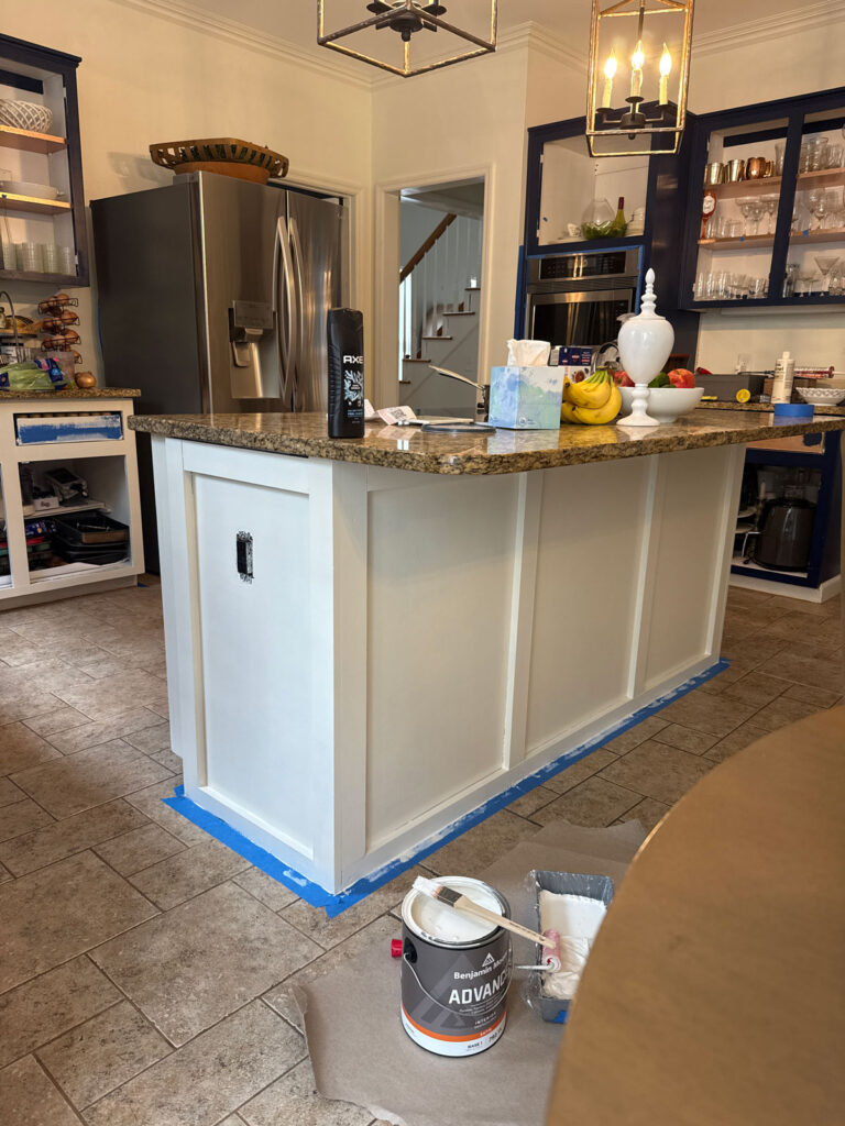 painting kitchen island white