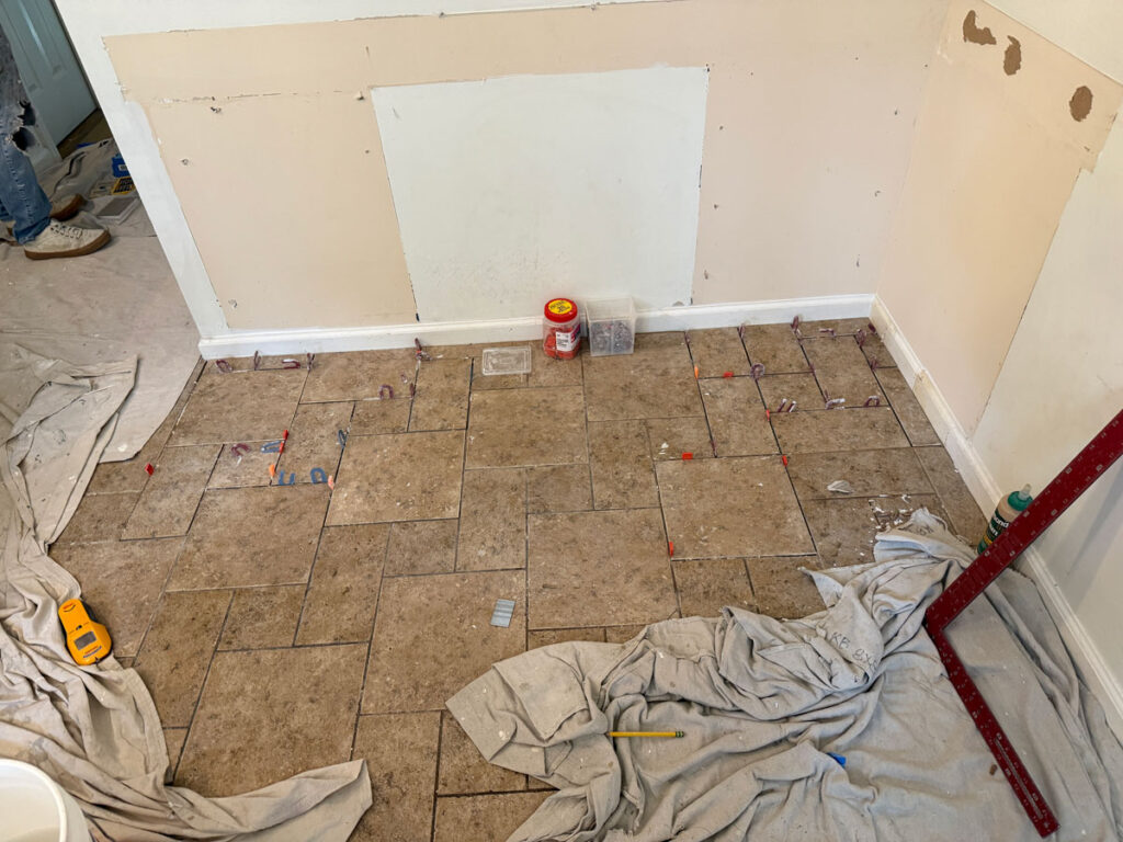 kitchen tile installing