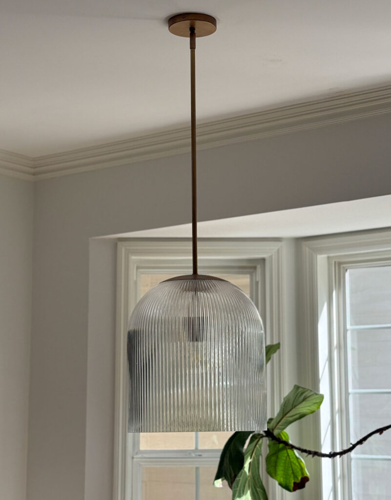 fluted glass pendant light