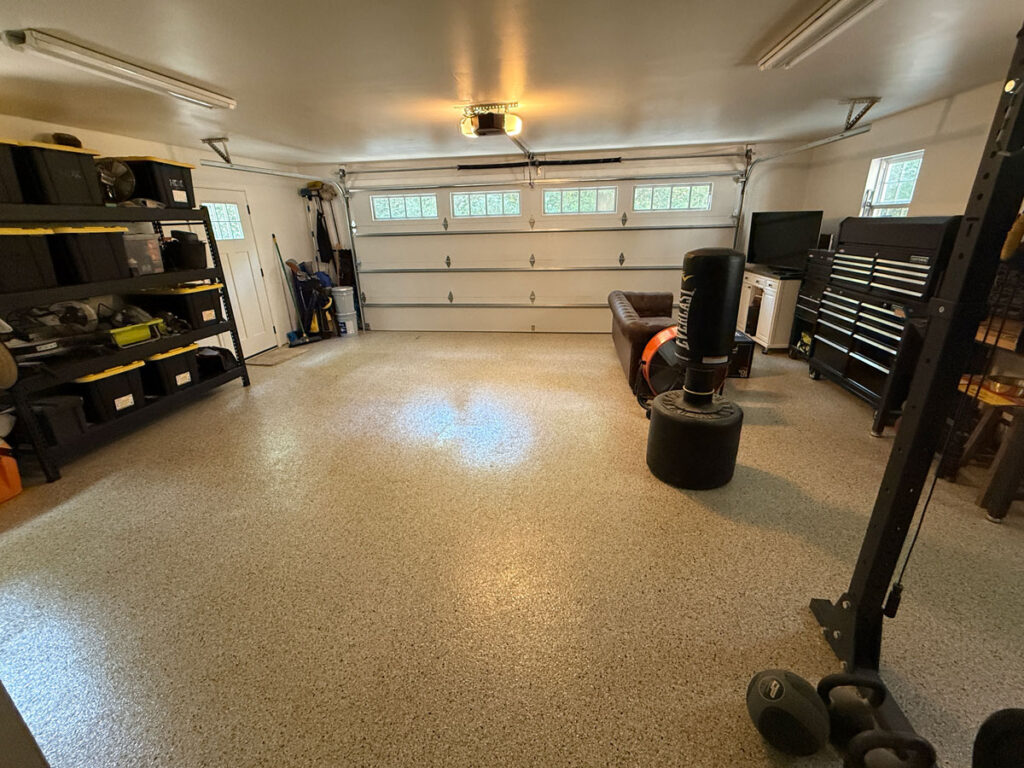 garage with coated floor