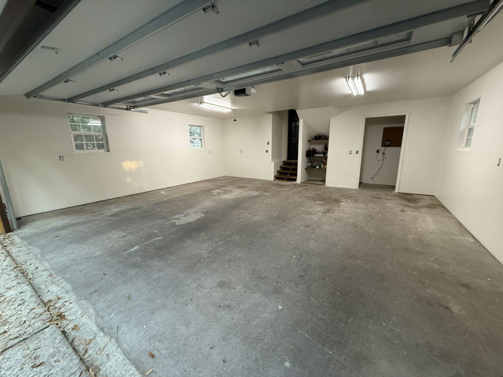 inside of two car garage