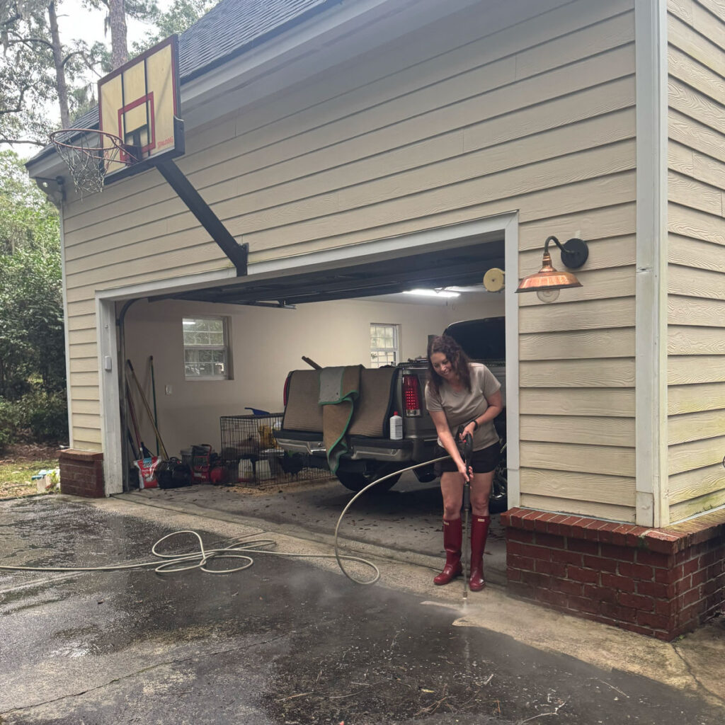 pressure washing driveway